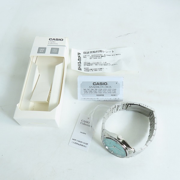 実際に弊社で買取させて頂いた【未使用/保証期間内】CASIO Collection/カシオ コレクション ターコイズカラー文字盤 5気圧防水 腕時計 MTP-1302D-2A2JF の画像 8枚目
