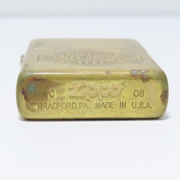 実際に弊社で買取させて頂いたZIPPO/ジッポー HARLEY DAVIDSON/ハーレーダビッドソン ロゴ ゴールド 08年製の画像 2枚目