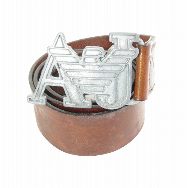 実際に弊社で買取させて頂いたARMANI JEANS/アルマーニジーンズ ロゴバックル レザーベルト 92