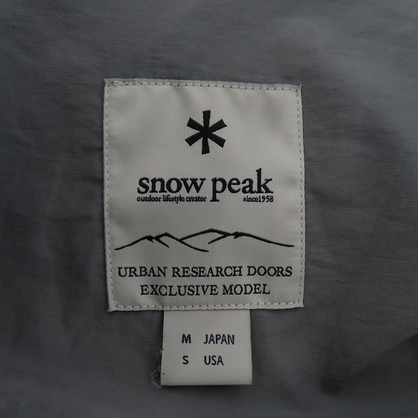 実際に弊社で買取させて頂いたsnow peak×URBAN RESEARCH DOORS/スノーピーク×アーバンリサーチドアーズ マウンテンパーカー UR-JK-23SU701/Mの画像 2枚目