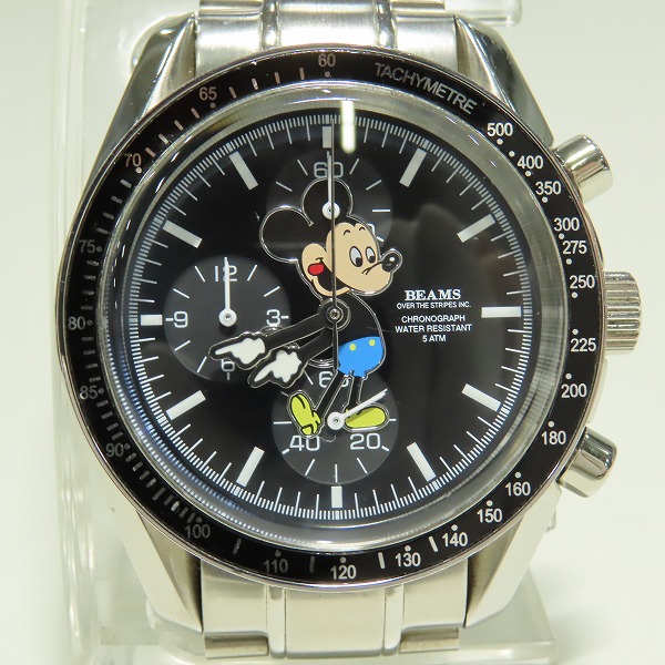 実際に弊社で買取させて頂いたBEAMS×OVER THE STRIPES/ビームス×オーバーザストライプス ミッキーマウス クロノグラフ 腕時計【動作未確認】
