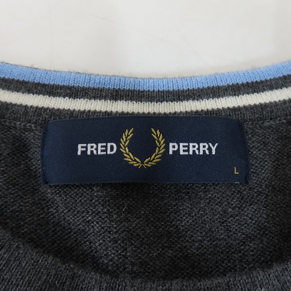 実際に弊社で買取させて頂いたFRED PERRY/フレッドペリー Classic CREW Neck Jumper/クラシッククルーネックジャンパー ニット K9601/Lの画像 2枚目