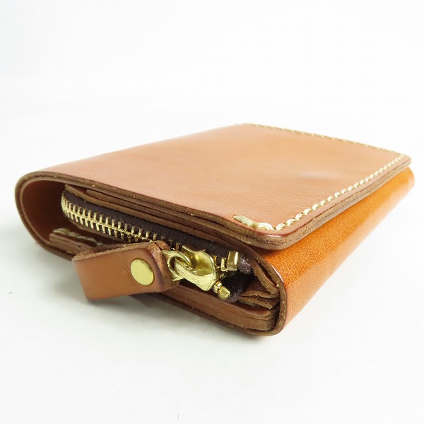 実際に弊社で買取させて頂いたHERZ/ヘルツ レザー 二つ折り長財布 キャメルの画像 2枚目