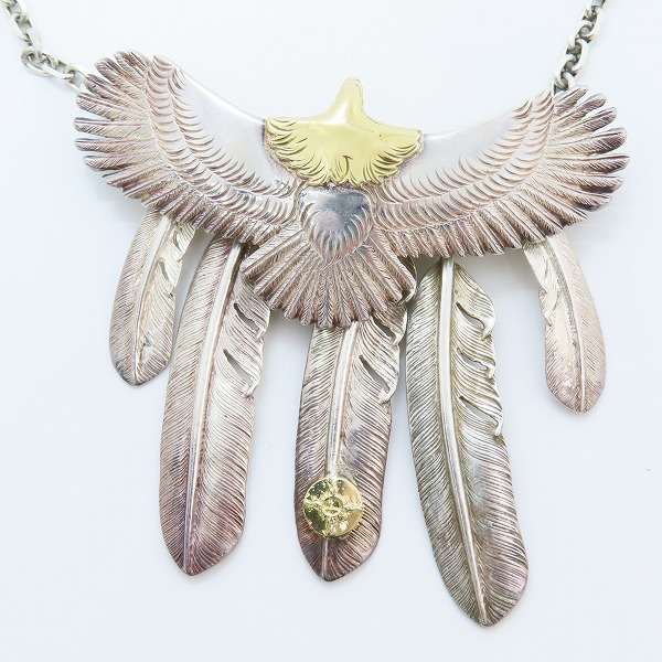 実際に弊社で買取させて頂いたFIRST ARROW'S/ファーストアローズ K18/SILVER ラージイーグル/フェザー ネックレス P-400/P-002R/P-001R/P-004の画像 1枚目