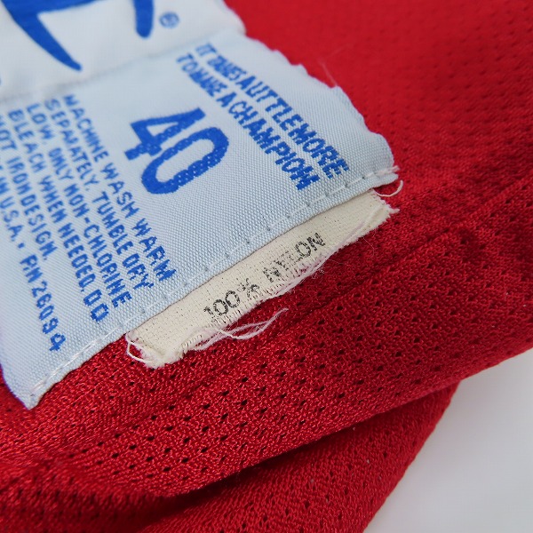 実際に弊社で買取させて頂いたChampion/チャンピオン Chicago Bulls/シカゴブルズ JORDAN/ジョーダン #23 ユニフォーム/ゲームシャツ  レッド/40の画像 3枚目