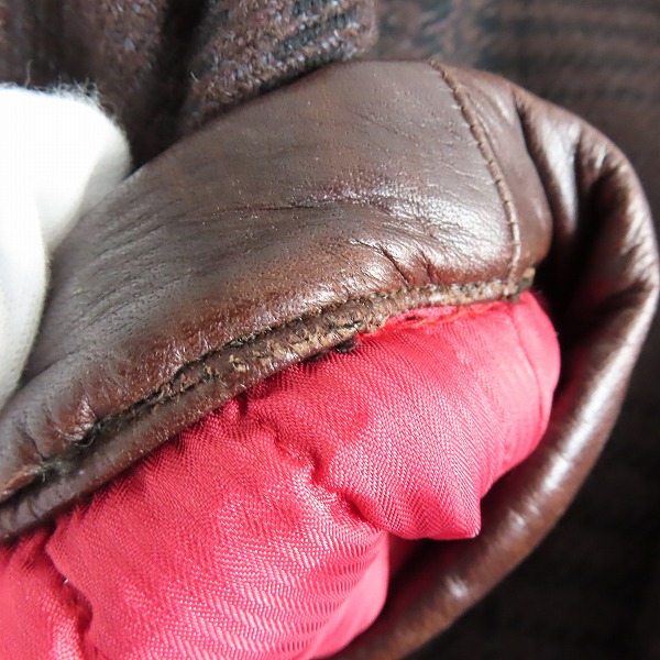 実際に弊社で買取させて頂いたnonnative/ノンネイティブ ウール中綿チェックジャケット レザー TNP-NN-WJ-6004/2の画像 7枚目