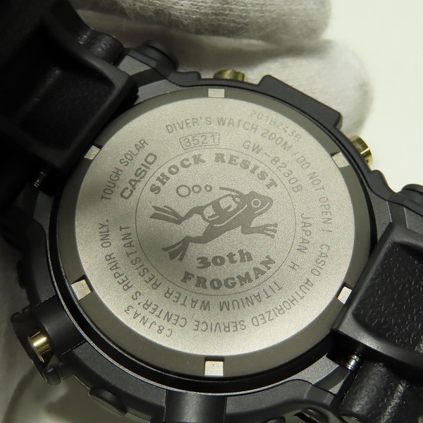 実際に弊社で買取させて頂いたG-SHOCK/Gショック MASTER OF G - SEA FROGMAN/フロッグマン 30周年記念 GW-8230B-9AJRの画像 4枚目