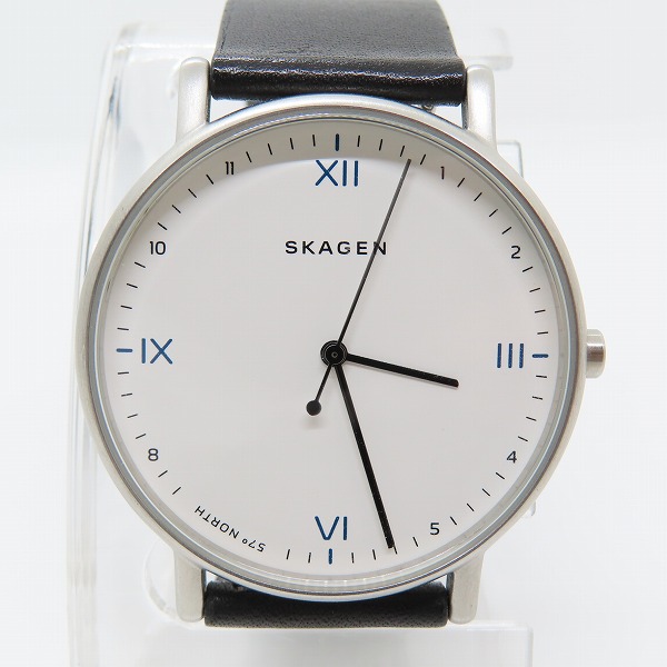 実際に弊社で買取させて頂いたSKAGEN×Playtype/スカーゲン×プレイタイプ SIGNATUR ブラックレザーウォッチ 腕時計 SKW6412