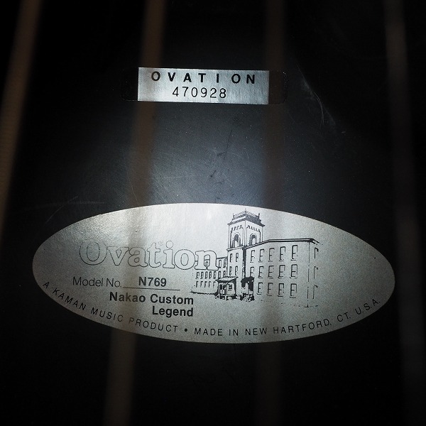 実際に弊社で買取させて頂いた★【難有り】Ovation USA/オベーション N769-7 NAKAO CUSTOM Legend エレアコ/アコースティックギター ハードケース付の画像 5枚目