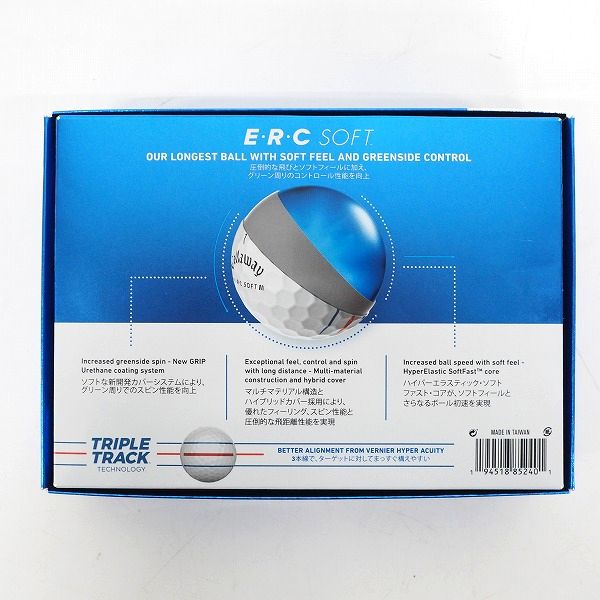 実際に弊社で買取させて頂いた【未使用】Callaway/キャロウェイ  E・R・C SOFT トリプルトラック 2023年モデル ゴルフボール ホワイト 1ダースの画像 4枚目