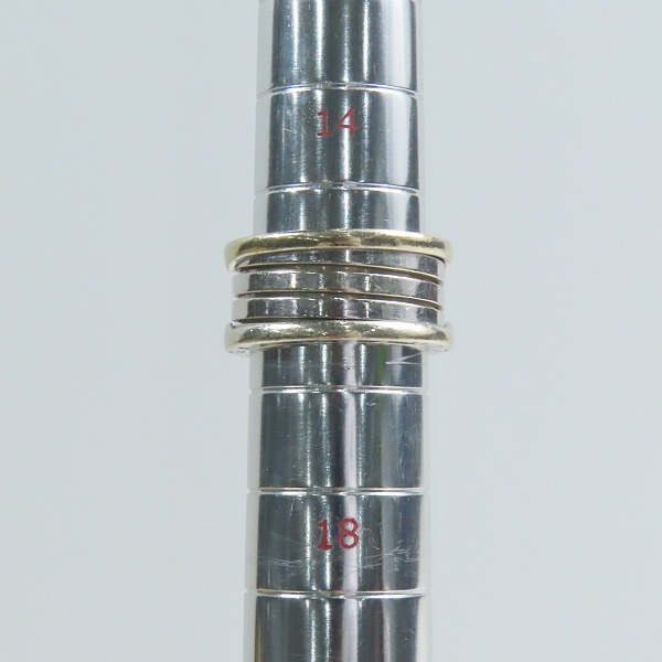 実際に弊社で買取させて頂いたBVLGARI/ブルガリ K18WG B-ZERO1/ビーゼロワン 3バンド リング/指輪 57/16号の画像 9枚目