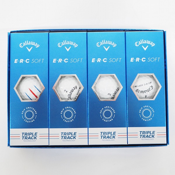 実際に弊社で買取させて頂いた【未使用】Callaway/キャロウェイ  E・R・C SOFT トリプルトラック 2023年モデル ゴルフボール ホワイト 1ダース