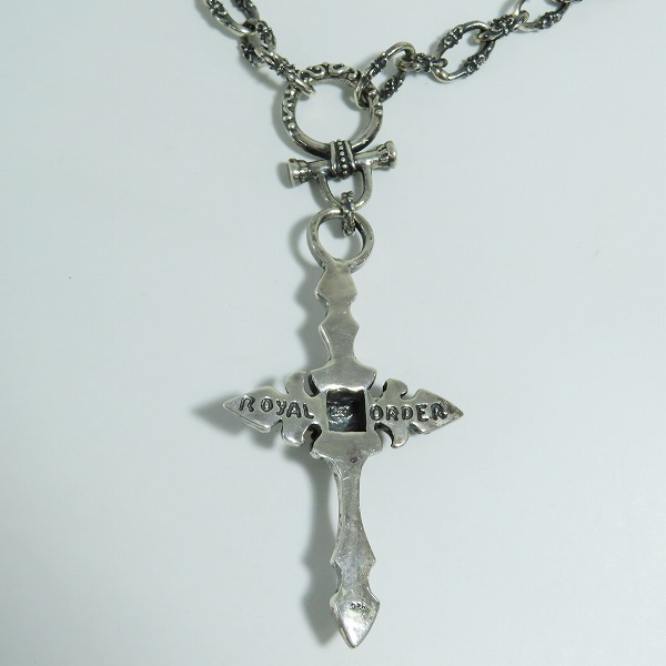 実際に弊社で買取させて頂いたROYAL ORDER/ロイヤルオーダー ラージクロスw/クラウンペンダントトップ  ネックレスチェーン Tバーの画像 3枚目