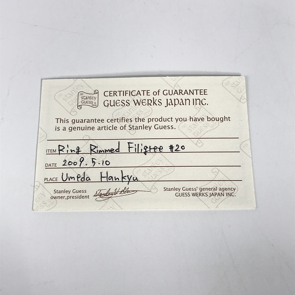 実際に弊社で買取させて頂いた【ギャラ付き】STANLEY GUESS/スタンリーゲス リムドフィリグリー リング/19.5-20号の画像 9枚目