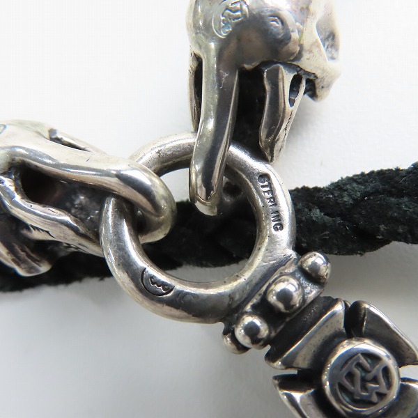 実際に弊社で買取させて頂いたTRAVIS WALKER/トラヴィスワーカー クロスダガーペンダント 2スカル レザーブレードの画像 6枚目