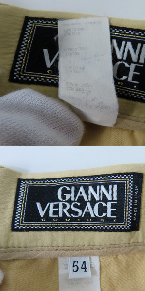 実際に弊社で買取させて頂いたVERSACE/ヴェルサーチ スーツ ジャケット/パンツ/セットアップ/イエローベージュ系/54の画像 5枚目