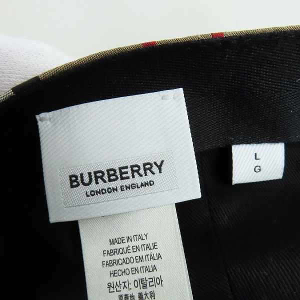 実際に弊社で買取させて頂いたBURBERRY/バーバリー TB立体刺繍 チェック柄ベースボールキャップ/帽子 ARCHIVE-BEIGE 8027502/Lの画像 5枚目