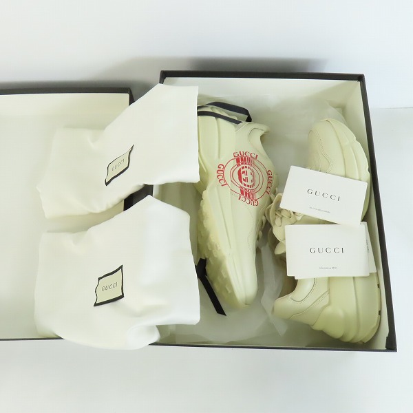 実際に弊社で買取させて頂いたGUCCI/グッチ ライトン インターロッキング ロゴ レザー スニーカー 630607/8の画像 8枚目