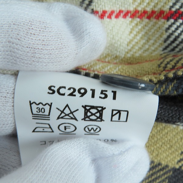 実際に弊社で買取させて頂いた【未使用】SUGARCANE/シュガーケーン ツイルチェックワークシャツ SC29151 Lの画像 3枚目