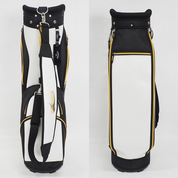 実際に弊社で買取させて頂いたCallaway/キャロウェイ WARBIRD/ウォーバード 5分割 キャディバッグ ホワイトｘブラックｘイエローの画像 2枚目