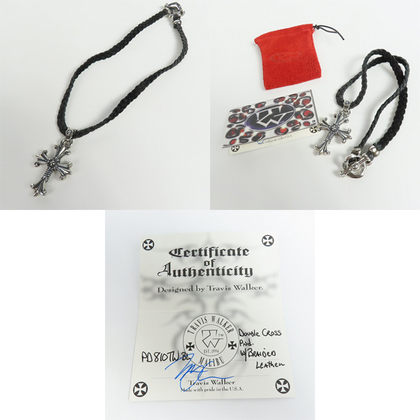 実際に弊社で買取させて頂いた【ギャラ付き】TRAVIS WALKER/トラヴィスワーカー DOUBLE CROSS/ダブルクロス Wレザー ブレイド ネックレス pd810tw blの画像 9枚目
