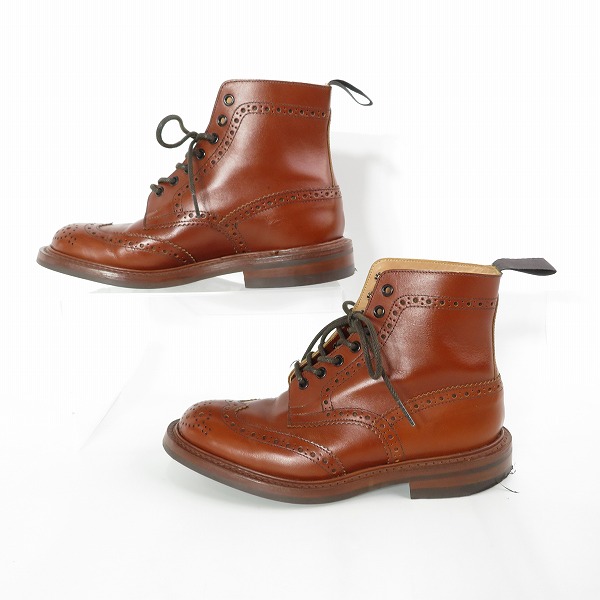 実際に弊社で買取させて頂いたTricker's/トリッカーズ MOLTON/モールトン カントリーブーツ ウイングチップ M2508/6.5の画像 3枚目