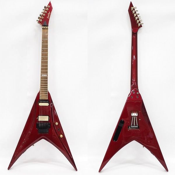 実際に弊社で買取させて頂いた★GrassRoots/グラスルーツ フライングVタイプアーム搭載モデル 変形エレキギター ソフトケース付の画像 1枚目