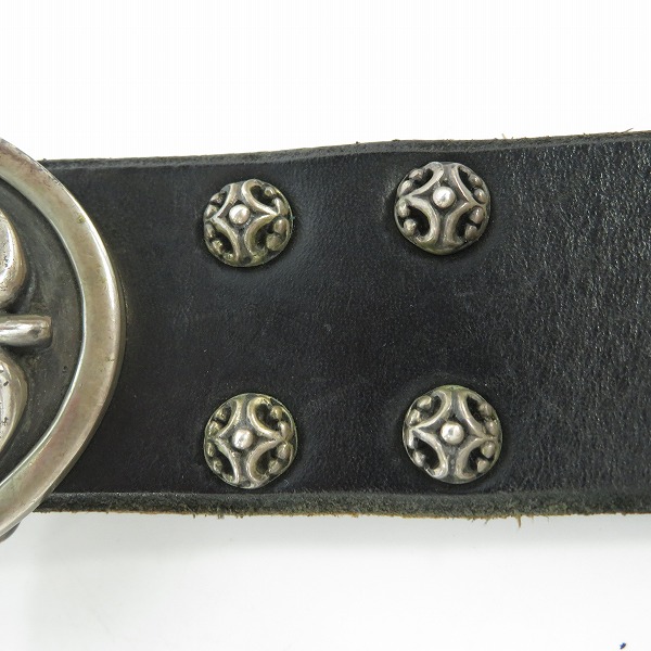 実際に弊社で買取させて頂いた【ギャラ付】STANLEY GUESS/スタンリーゲス Belt Filigree Oval オーバルフィリグリーバックル レザーベルト/31の画像 5枚目