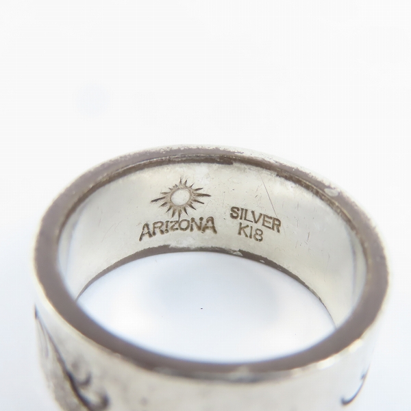 実際に弊社で買取させて頂いたARIZONA FREEDOM/アリゾナフリーダム K18太陽神 w/ストーン リング 19.5-20号の画像 6枚目