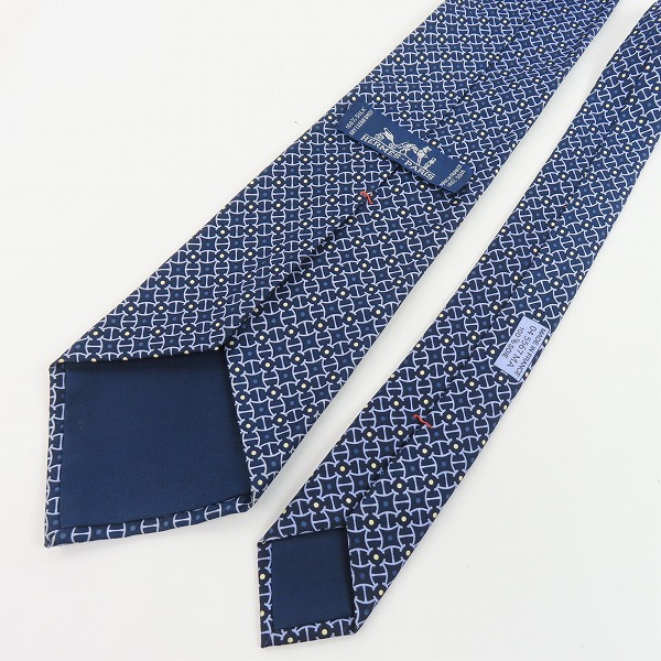 実際に弊社で買取させて頂いたHERMES/エルメス 総柄 シルク100％ ネクタイの画像 5枚目