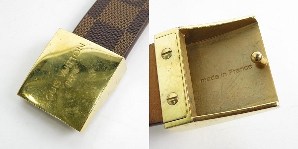 実際に弊社で買取させて頂いたLOUIS VUITTON/ルイヴィトン  ダミエ サンチュール キャレ レザーベルト M6802/80/32の画像 5枚目