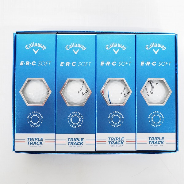 実際に弊社で買取させて頂いた【未使用】Callaway/キャロウェイ  E・R・C SOFT トリプルトラック 2023年モデル ゴルフボール ホワイト 1ダース