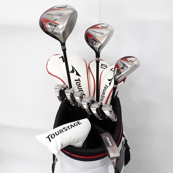 実際に弊社で買取させて頂いたBRIDGESTONE/ブリヂストン TOURSTAGE/ツアーステージ V101 メンズゴルフ 10本セット FLEX：S キャディバッグ付き