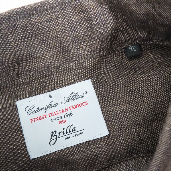 実際に弊社で買取させて頂いたBrilla per il gusto/ブリッラ ペル イル グスト 麻100％シャツ ブラウン Mの画像 2枚目