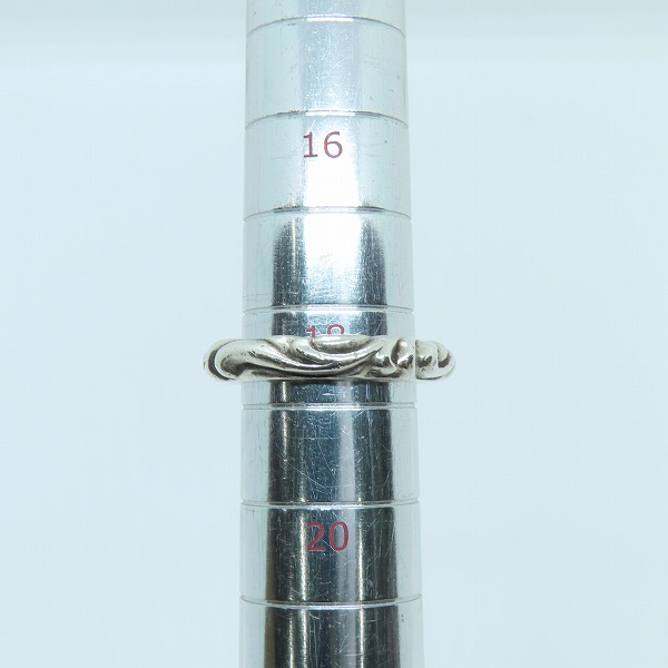 実際に弊社で買取させて頂いたCHROME HEARTS/クロムハーツ SCRL BAND/スクロールバンド リング  18.5号の画像 8枚目