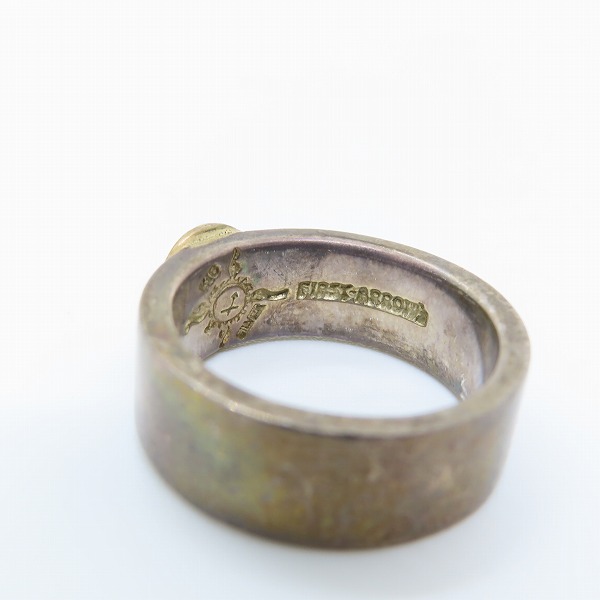 実際に弊社で買取させて頂いた【ワランティ付き】FIRST ARROW'S/ファーストアローズ K18/SILVER 平打ち プレーン リング R-001/16号の画像 5枚目
