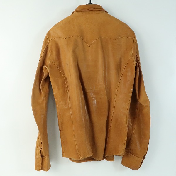 実際に弊社で買取させて頂いたBACKLASH/バックラッシュ カーフレザー 牛革 シャツジャケット 1277-01/3の画像 1枚目