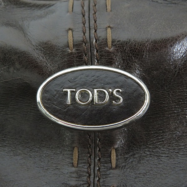 実際に弊社で買取させて頂いたTOD'S/トッズ レザー ハンドバッグ ダークブラウンの画像 3枚目