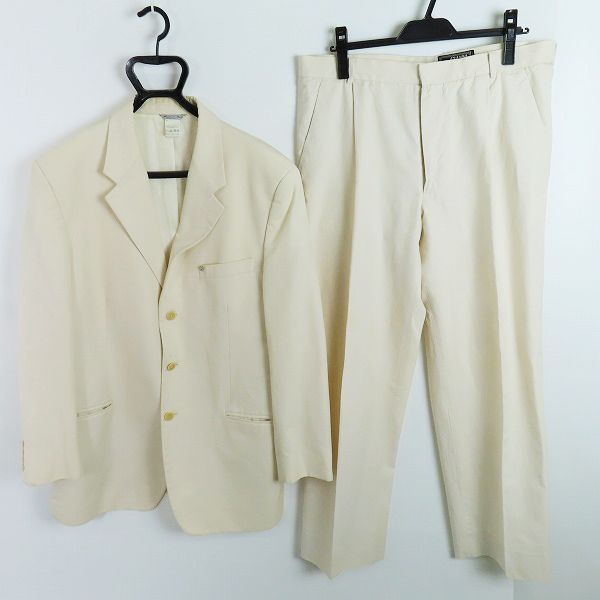 実際に弊社で買取させて頂いたVERSACE/ヴェルサーチ コットンスーツ ジャケット/パンツ/セットアップ/クリーム系/54