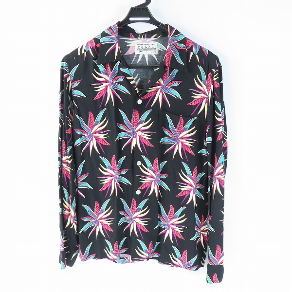 実際に弊社で買取させて頂いたWACKO MARIA/ワコマリア PRINTED FLOWER L/S HAWAIAN SHIRTS 長袖シャツ/ブラック/L