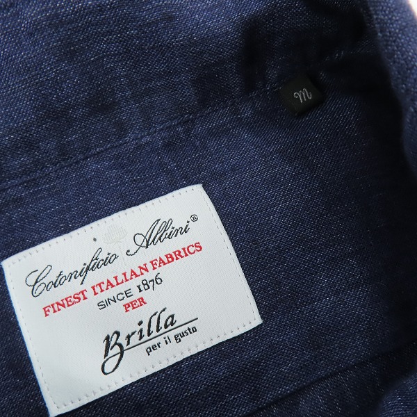 実際に弊社で買取させて頂いたBrilla per il gusto/ブリッラ ペル イル グスト 麻100％シャツ ネイビー Mの画像 2枚目