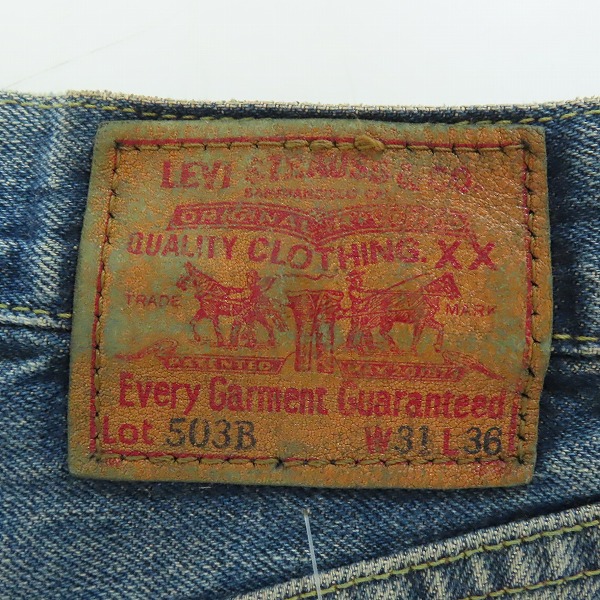 実際に弊社で買取させて頂いた【未使用】Levi's/リーバイス 503B-XX J22刻印 ビッグE 日本製 デニムパンツ/ジーンズ/W31L36の画像 2枚目