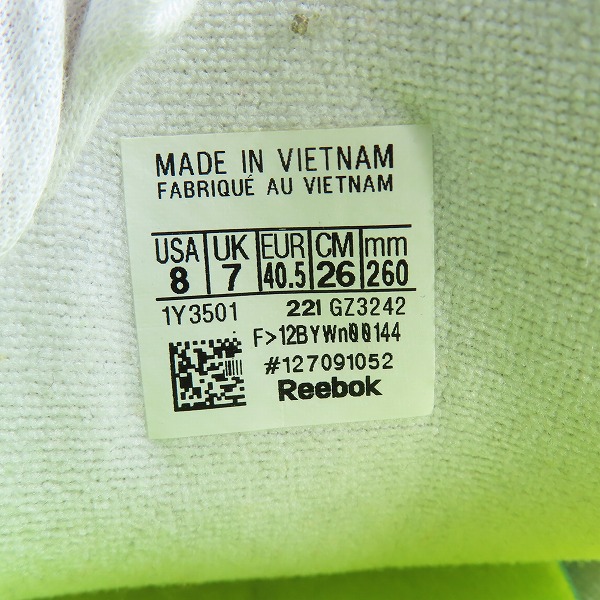 実際に弊社で買取させて頂いたReebok/リーボック INSTAPUMP FURY/インスタポンプフューリー OG ジャッキー・チェン GZ3242/26の画像 5枚目