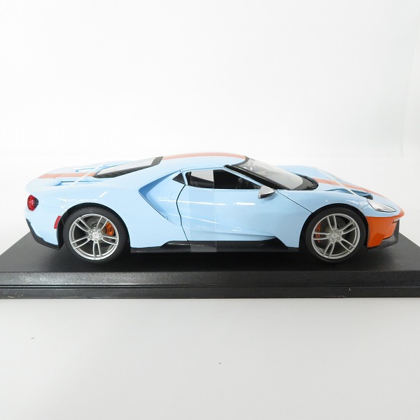 実際に弊社で買取させて頂いたMaisto/マイスト 1/18 Ford GT/フォード GT ガルフ 2017 ライトブルー/オレンジ ミニカーの画像 3枚目