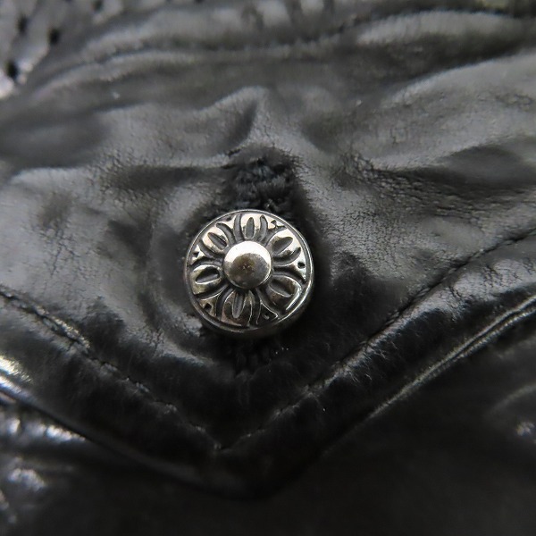 実際に弊社で買取させて頂いたBACKLASH/バックラッシュ ジャパンステアー 製品染め パンチング レザーシャツ 1499-01/1(S)の画像 4枚目