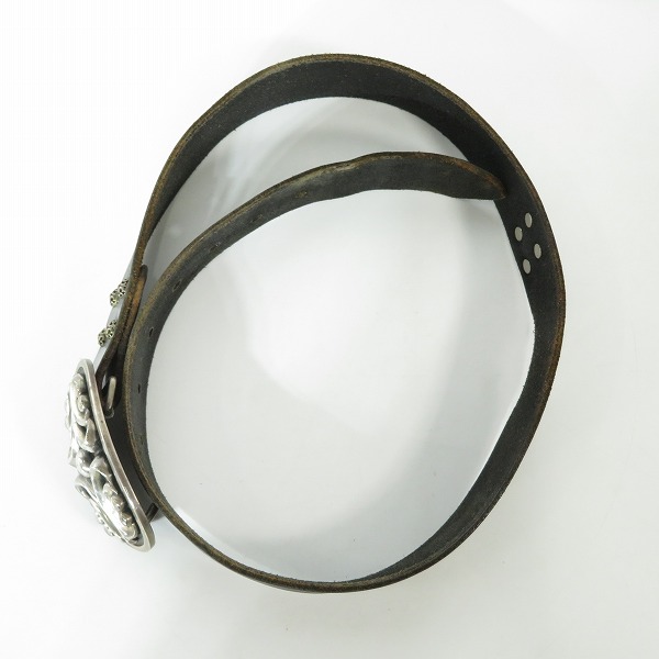 実際に弊社で買取させて頂いた【ギャラ付】STANLEY GUESS/スタンリーゲス Belt Filigree Oval オーバルフィリグリーバックル レザーベルト/31の画像 8枚目