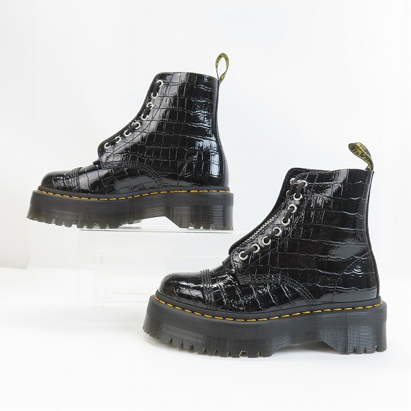 実際に弊社で買取させて頂いた【未使用】Dr.Martens/ドクターマーチン SINCLAIR ジャングル ブーツ クロコエンボス ブラック 26260001/UK5の画像 3枚目
