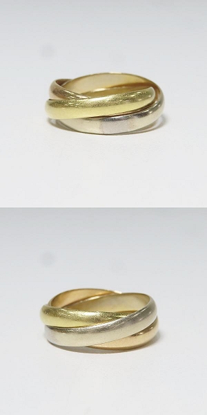 実際に弊社で買取させて頂いたCartier/カルティエ トリニティ リング/指輪 750/K18PG/YG/WG 49/12-13号の画像 3枚目