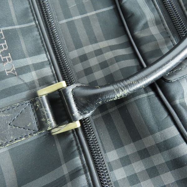 実際に弊社で買取させて頂いたBurberry/バーバリー ゴルフ チェック柄 ボストンハンドバッグ ブラックの画像 7枚目