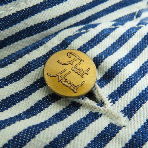 実際に弊社で買取させて頂いたFLAT HEAD/フラットヘッド ストライプ ノーカラー ジャケット/40の画像 5枚目